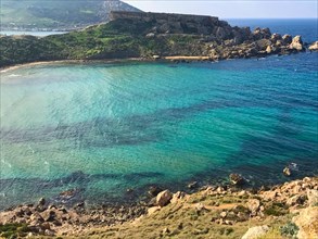 Coastal landscape on Malta, turquoise-coloured water, Mediterranean Sea, Republic of Malta