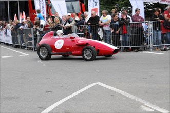 A vintage racing car in red with starting number 139 at a race, SOLITUDE REVIVAL 2011, Stuttgart,