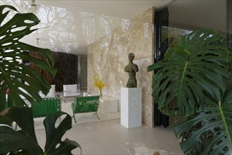 Interior view, bust, living room, Villa Tugendhat (architect Ludwig Mies van der Rohe, UNESCO World