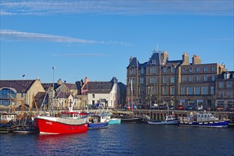 Fishing boats in the harbour of Kirkwall, Orkney Islands, Scotland, UK