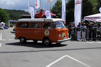 Old VW Bulli at a classic car race on a sunny day, SOLITUDE REVIVAL 2011, Stuttgart,