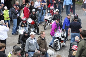 Motorcyclists prepare for the ride at a motorsport event, SOLITUDE REVIVAL 2011, Stuttgart,