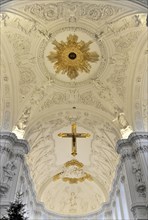 St Kilian's Cathedral in Wuerzburg, Wuerzburg Cathedral, Detailed stucco ceiling in Baroque style