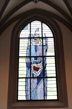 Dom St. Kilian, St. Kilian's Cathedral, Wuerzburg, Colourful modern stained glass church window