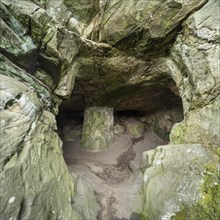 Cave at the Altenburg in Langenstein, Harz foreland, Halberstadt, Saxony-Anhalt, Germany, Europe