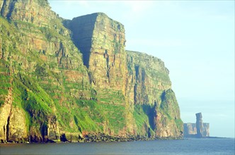 High rocks and cliffs, landmark, Old men of Hoy, Hoy, Orkney Islands, Scotland, UK
