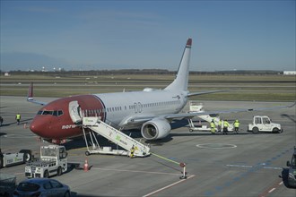 Aircraft Norwegian Air, tarmac, BER Airport, Berlin-Brandenburg, Germany, Europe
