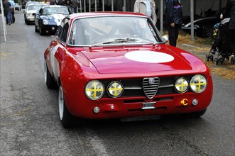 An Alfa Romeo classic car in racing livery with starting number on the side, SOLITUDE REVIVAL 2011,