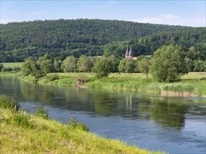 Bursfelde Monastery on the River Weser, Weser Valley, Weserbergland, Hesse, Germany, Europe