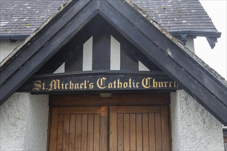 Entrance, St Michael's Catholic Church, Conwy, Wales, Great Britain