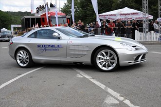 Silver Mercedes-Benz sports car presents itself at a car event, SOLITUDE REVIVAL 2011, Stuttgart,
