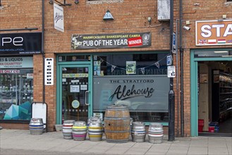 Barrels of beer, pub of the year, Stratford upon Avon, England, Great Britain