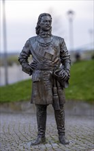Bronze figure of Tsar Peter I of Russia by the sculptor Anton Schumann in memory of the diplomatic