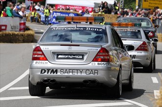 The rear of a Mercedes-Benz C55 AMG Safety Car with DTM logo on a race track, SOLITUDE REVIVAL