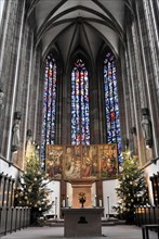 Interior, altar of St Mary's Chapel, market square, Wuerzburg, interior view of a church with