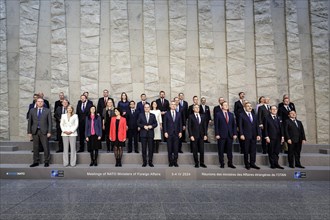 Family photo at the meeting of NATO foreign ministers. Brussels, 03.04.2024. Photographed on behalf