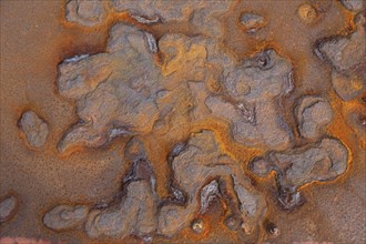 Rust pattern on jetty, harbour, Dunkirk, France, Europe