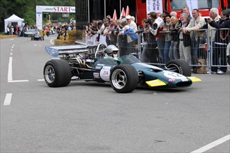 A modern Formula 1 car during a demonstration on a temporary race track, SOLITUDE REVIVAL 2011,