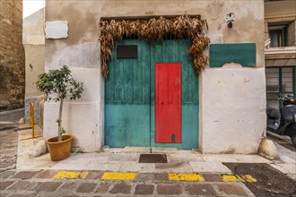 Beautiful colorful doors in Palma de Mallorca, Spain, Europe