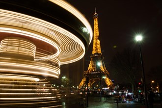Paris, view, night, france