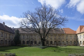 Cloister, Benedictine monastery Rajhrad, Loucka, Rajhrad, Jihomoravsky kraj, Czech Republic, Europe