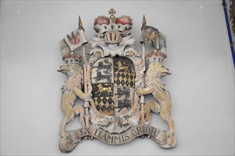 Langenburg Castle, A heraldic coat of arms with a crown and two lions, Langenburg Castle,