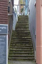 Stairway to the harbour, Folkestone, Kent, Great Britain