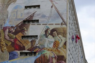 Marseille, A large, colourful mural on the side of a building, Marseille, Departement Bouches du