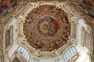 St Stephen's Cathedral, Passau, Ceiling fresco in the choir, 1680, God the Father surrounded by