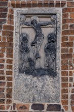 Relief with crucified Christ at the parish church of St Laurentius, Havelberg, Saxony-Anhalt,