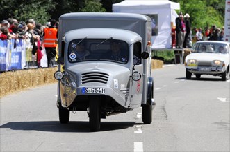 Grey historic van takes part in a classic car road race, SOLITUDE REVIVAL 2011, Stuttgart,