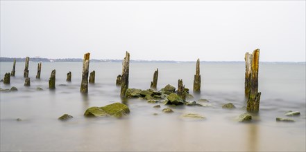 Long exposure at the Baltic Sea in Ruegen, Mecklenburg-Vorpommern, Germany, Europe