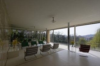 Interior view, living room, Villa Tugendhat (architect Ludwig Mies van der Rohe, UNESCO World