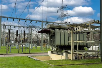 Substation substation part of electrical supply network with transformer generator in the