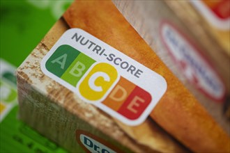 NUTRI-SCORE label, nutrition labelling system, food traffic light, Baden-Wuerttemberg, Germany,