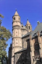 Speyer Cathedral, Speyer, The towers of Worms Cathedral under a clear blue sky, Speyer Cathedral,