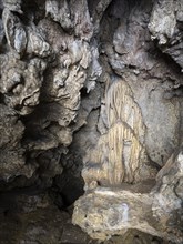 Geotope Doktorshoehle, bizarre stalactites, Muggendorf, Franconian Switzerland, Upper Franconia,