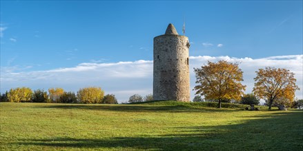 Eichstaedter Warte in autumn, medieval watchtower, Langeneichstaedt, Saxony-Anhalt, Germany, Europe