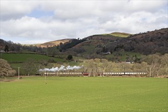 Steam train LLangollen Railway near Glyndyfrdwy, Wales, Great Britain