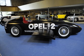 Opel RAK 2 built in 1928, Deutsches Automuseum Langenburg, A historic black Opel RAK2 racing car in