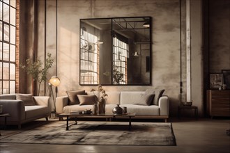 Elegant Urban Living Room, AI generated