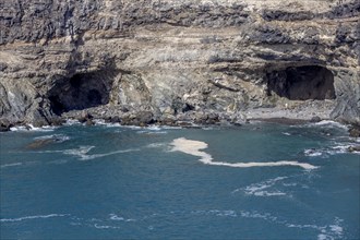 The caves and grottos of Ajuy, Caleta negra, Black Bay, Fuerteventura, Canary Island, Spain, Europe