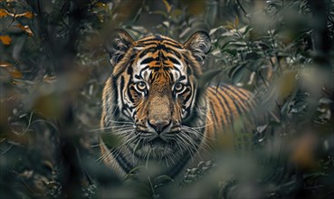 The Siberian tiger in the forest AI generated