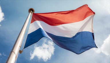 Flags, the national flag of the Netherlands, Holland, fluttering in the wind