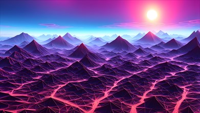 3d render background virtual landscape, AI generated