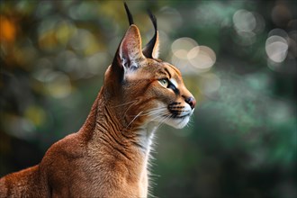 Portrait of wild Caracal cat. KI generiert, generiert, AI generated