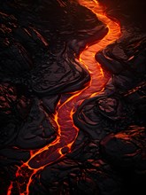 Unstoppable force of a lava flow, AI generated