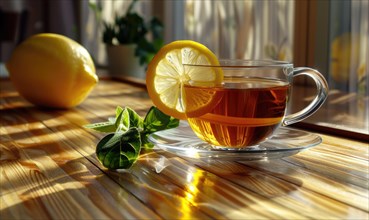 Bergamot tea with a lemon twist AI generated