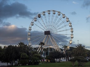 Ferris wheel in the harbour, Olbia, Sardinia, Italy, Europe