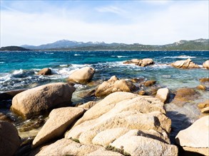 Rock formations, Capriccioli beach, Costa Smeralda, Sardinia, Italy, Europe